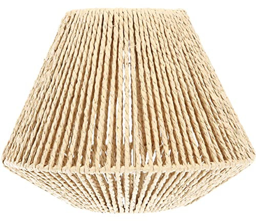 SHERCHPRY Rattan lampshade Table lamp Shade for Ceiling Retro Rattan Rope Chandelier s Rustic Style s Wicker Floor Frame Rope