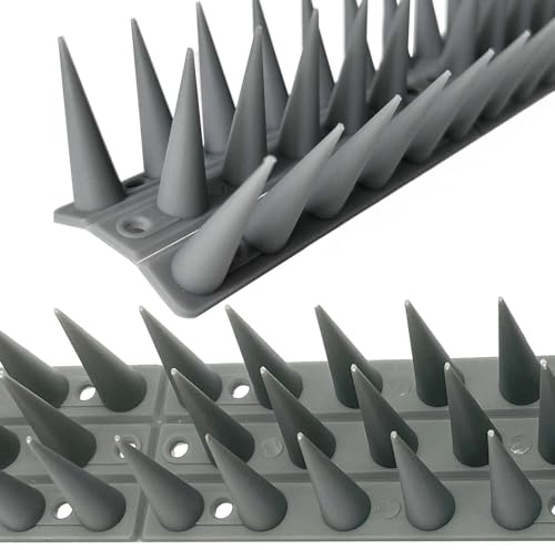 EWENYS Taubenabwehr Spikes Kunststoff, Vogelschreck Vogelabwehr spatzenabwehr für Balkon, Zaun, Garten, Balkongeländer, Dachbalken(Grau, 4M)
