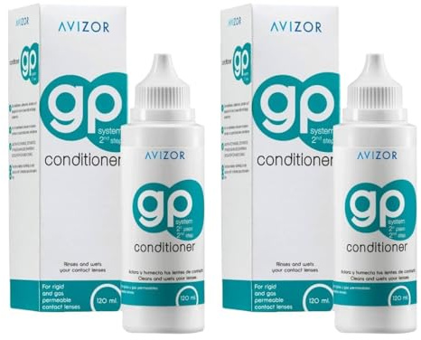 Gp Conditioner Pack de 2x120 ml - Solución para Lentes de Contacto Rígidas y Permeables al Gas - Aclara y Humedece - Limpieza Profunda y Confort Diario