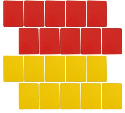 SUPVOX Soccer Referee Cards 20 Pcs Red Yellow Standard Size Portable Football Cards Compact Design for Quick Match Use and Coaching