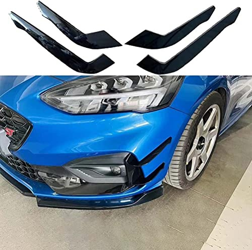 PARIE Auto Frontspoiler für Ford Focus St/st-line MK4 2018 2019 2020 2021, Frontstoßstange Lippe Spoiler Splitter Diffusor Car Body Tuning Zubehör,A/Black