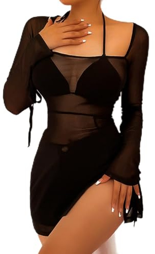 Btofellin Copricostume Donna Copricostumi Parei Gonna da Spiaggia Mare Copri Sexy Vestito da Swimwear Costume da Bagno Estivi Costumi Bikini Cover Up Manica Lunga