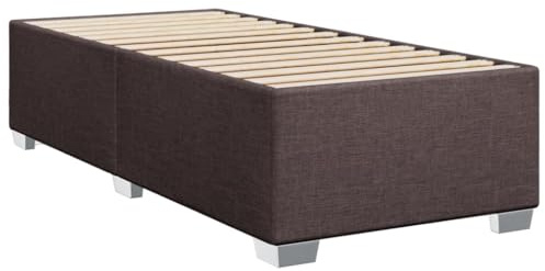 vidaXL Bettgestell ohne Matratze Dunkelbraun 90x200 cm Stoff