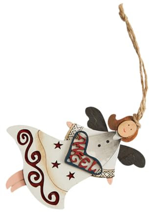 OUNONA 1stück Holzengel Ornament Für Weihnachtsbaum Handgefertigter Vintage Engel Als Hängende Dekoration Für Weihnachten Neujahr Und Festliche Anlässe Kreatives Design Vielseitig
