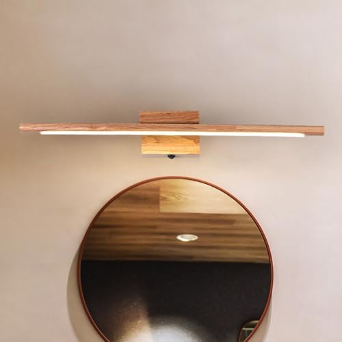 YUPIN Moderne Lineare Wandleuchte Aus Holz LED-Wandleuchte Aus Holz Innen Lange Wandleuchte Badezimmer Spiegelleuchte Für Schlafzimmer Wohnzimmer Nachttisch Flur Arbeitszimmer Treppe Wandleuchten(Warm
