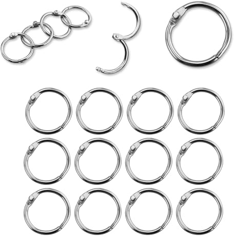 22 Stück Binder Ringe Bücher Ringe, 30mm Lose Blatt Buch Ringe Metall Ringe Loseblatt Verbinder Ringe Heftringe Ringbuch Ringe für Scrapbook Album Notizbuch Karteikarten (Silber)