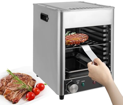Gril à Steak éLectrique, Gril à Steak Commercial D'IntéRieur, Gril à Steak Automatique Pour Fumoir, Four Grille-Pain Combiné Micro-Ondes, Four à Friteuse à Air, RéGlage De La TempéRature,110V
