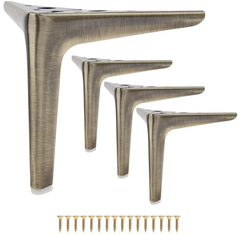 HOJLKLD Robuste Möbelbeine, Antik-gebürstete Bronze, Metall, dreieckige Möbelfüße, moderner Stil, DIY-Ersatz für Sofabeine, Schrankbeine, Kommodenbeine (gebürstete Bronze, 15,2 cm)