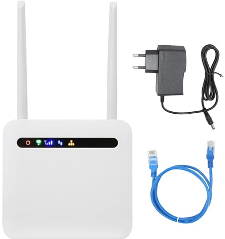 Routeur Wi-FI 4G LTE avec Emplacement pour Carte SIM, Routeur de Carte SIM 4G LTE FDD/TDD 500 Mbps, Fpr Qualcomm MDM9207, avec RJ45 Lanx4, Interface D'extension USB2.0x1 (White