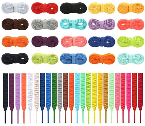 YITULOU Cordones Zapatillas, 20 pares de Cordones Zapatos de Color Calzado Deportivo Calzado de Calzado de Calzado de Varias Piezas, la Mejor Alternativa a los Cordones de Calzado (120cm-20 colores)