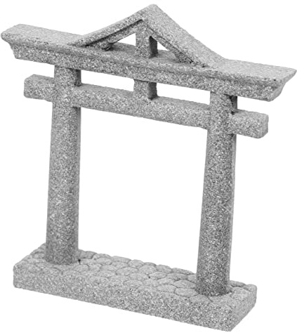 Toddmomy Adorno Estético de Piedra Puerta Torii Japonesa para Pecera y Jardín Acabado Suave y Diseño Elegante para Microjardines