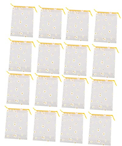 MOKKHNB Pochette Transparente à Motif Marguerite Pochette en Plastique Paquet De Rangement Mixte Couleur Transparente Étanche pour Voyage Camping Stockage Multi-âges Usage Quotidien