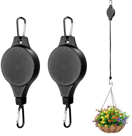 LCUHAVA 2 Ganci Neri per Fioriere Sospese per Esterni, per Piante da Appendere, per Esterni, per Uccelli, Balconi, Piante Sospese