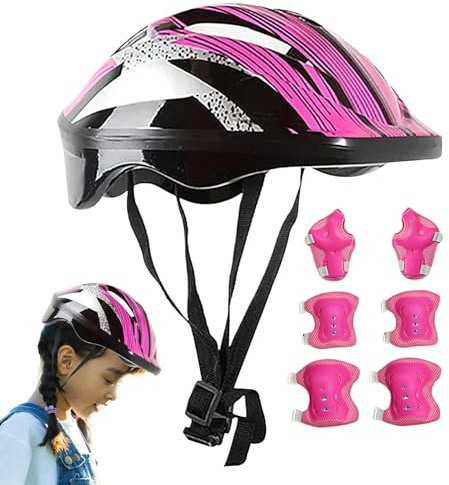 Kit de Protection Enfant | Protections pour Trotinette ,Casque Léger Souple avec Coudières Et Genouillères 3-10 Ans pour Trottinette Vélo Ski Snowboard