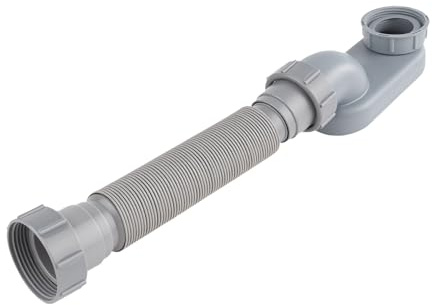 Flexible Low Profile 1 1/2 P-Trap, Drain Pipe, Free Standing Bath Pipes, Pop Up Replacement Flexible Waste Pipe, Shower Use, Trap Drain Tub Kit, Easy Installation for Home Bathroom