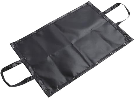 MOTOULAX Alfombrilla ignífuga para parrilla debajo de la parrilla, resistente al calor, alfombrilla de exterior con asa, bolsa de transporte expandible de silicona de fibra de vidrio para camping