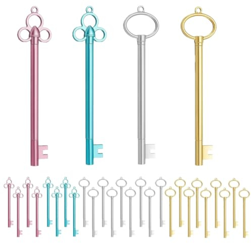 30 Piezas Boli con Recambio de 0,5 MM Divertidos Diseño en Forma de Llave | Boligrafos Gel Recambio Reemplazable para Apuntes Clase Tareas Memorandos Diarios y Actas Reuniones