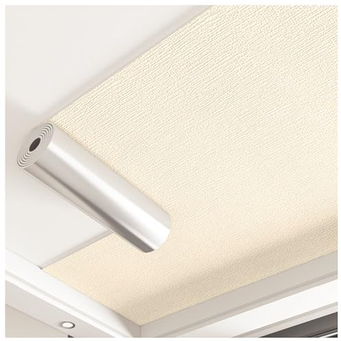 Aeovot Deckenverkleidung Feuchtraum - Selbstklebende Deckenplatten Styropor 3mm XPE Deckenpaneele Selbstklebend Wasserdicht und Feuchtigkeitsbeständig(Beige,W75cmL50m)