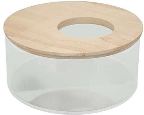 Jonlaki Hamster Sandbadlåda, Transparent Akrylbadrum för Husdjurssand med Lättåtkomligt Lock för Badkul (L)