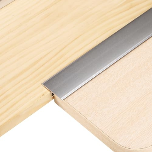 sourcing map 2.9ftx1.3 T Molding Floor Transition Strips Gray 4Pcs | Aluminium Alloy Vinyl Flooring Gap Trim,for Joining Laminate Planks Tiles Floor Gaps