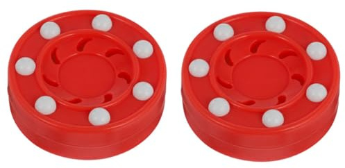 GALPADA Discos de Hockey sobre Patines Rojos 2 Unidades para Entrenamiento Profesional Discos de Práctica de Hockey en Línea para Superficies Lisas Interiores y Exteriores