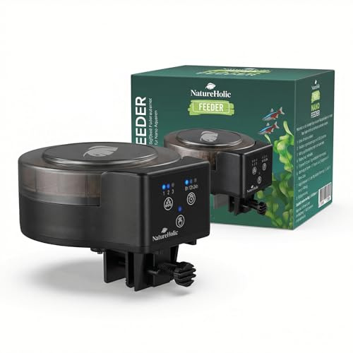 NatureHolic Nano Feeder automatisk matare för akvarium matare med timer foderdispenser för akvarier automatisk utfodrare för fisk sniglar räkor akvarium