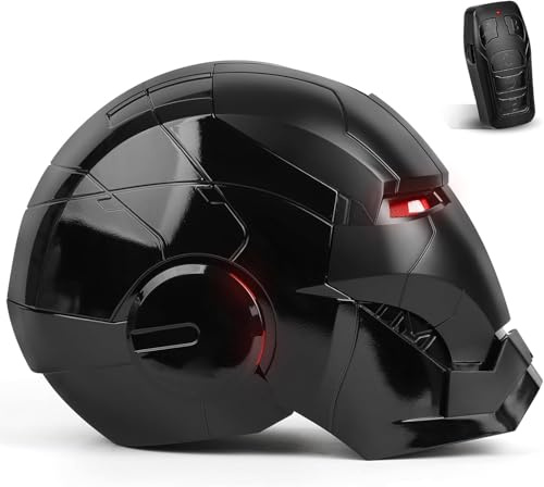 VEXA AUTOKING Iron Man MK 5 Black Edition Helmet – 1:1 Wearable Collectible with Voice, Touch & Remote Control, LED Eyes & Realistic Sound Effects – Cosplay & Display Prop Gift for Adults and Teens