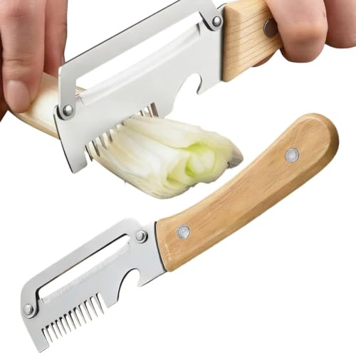 Vegetable Peeler - Non-Magnetic Steel Scallion Scraper | Multi-Functional Vegetable Peeler | 10.24 Inch Stainless Steel Blade, Built-in Bottle Opener, Suitable for Peeling Fruits, Pumpkins, Papayas