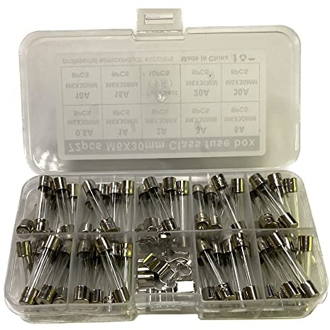 Glassicherungs-Sortiment 72-tlg. 6x30mm, Feinsicherungen mit Sicherungssitz