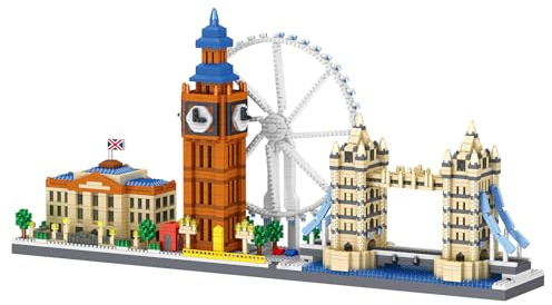 LULUFUN Bauklötze Set, Architektur London Skylines Baukasten, Mini-Baukasten für Erwachsene, Spielzeug Geschenke für Geburtstag, Weihnachten, Neujahr, 3430 Teile