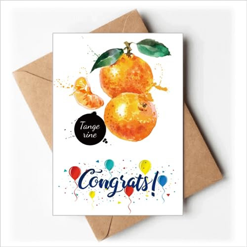Mandarine Obst leckere gesunde Aquarell Hochzeit Karten Glückwunsch Gruß Umschläge
