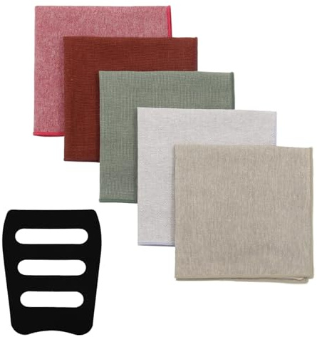Mantieqingway Mens Handkerchiefs, Cotton Handkerchiefs for Men/Women with Pocket Squares Holder for Wedding Party Business