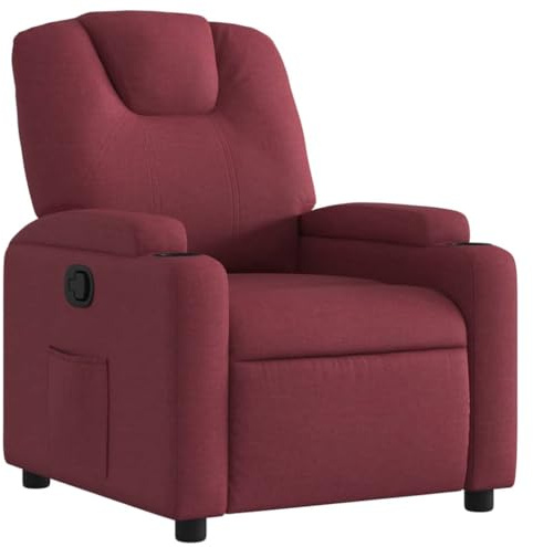 vidaXL Poltrona Reclinabile in Tessuto Rosso Vino, poltrona reclinabile, poltrona elettrica, poltrona singola, poltrona reclinante, poltrona