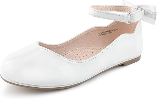 Fuppia, scarpe Mary Jane da bambina, modello principessa ballerina, per uniforme scolastica, per bambini piccoli e grandi, bianco, 36 EU