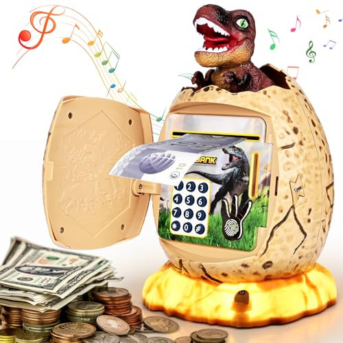Apritsce Spardose Kinder, Sparschwein Kinder Spardose Dinosaurier, Dinosaurier-sparschwein Junge Mädchen, Personalisiert Geldsafe Geburtstag Weihnachts Ostern Geschenke