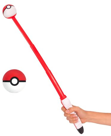 Pokémon Poke Ball Telescopic Fetch Launcher for Pets - Portable Launcher with Strap plus 2.5-Inch Rubber Ball