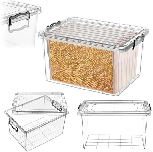 KADAX Transportbox 30L für Rähmchen 412 x 412 mm (+/- 2 mm), Aufbewahrungsbox 48 x 33 x 28,5 cm mit Deckel zur sicheren Aufbewahrung und zum Transport von Honig