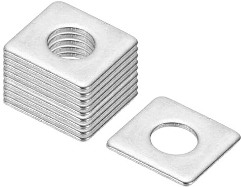 PATIKIL Arandelas Cuadradas M5x12x1mm, 24pcs Arandelas De Placa Cuadrada Arandelas De Montante Cuadrado Placa De Soporte 304 Acero Inoxidable Espaciador Plano Herraje Fijador Tuerca