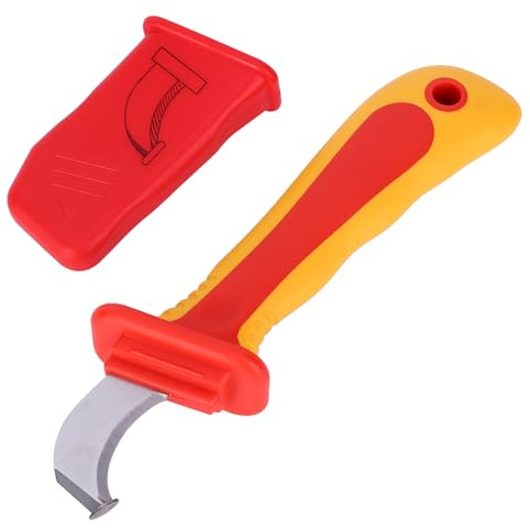 WQAPVHBG IEC60900 Insulation Knife for Cutting Insulation, 8.3in Electrician Knife, Stainless Steel 1000V Dismantling with Plastic Insulated Handle for Installing Instrument