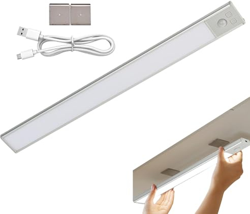 Generico Luci Sotto Mobile - Barra Luce Notturna Senza Fili con 3 Colori - Installazione Senza Fori per Bar, Scale, Cassetti e Armadi