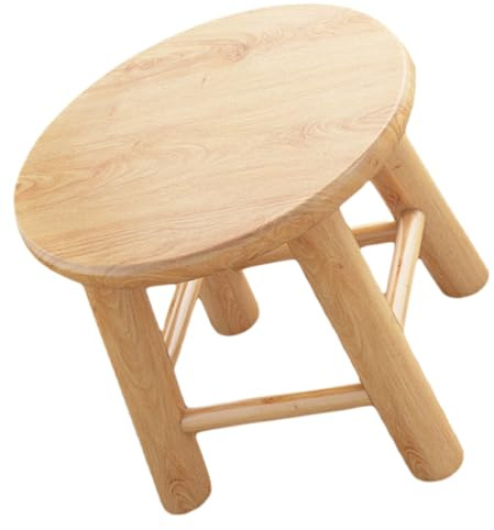 Mikinona Tabouret à Chaussures en Bois Massif 25x25 Cm, Structure Stable | Couleur Khaki, Format Portable à Déplacer, Capacité de Charge Maison Pique-niques