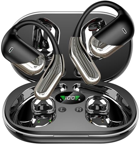 AI Translation Earbuds Real Time, 3-in-1 Translator Earbuds 144 Languages & Accents, Audifonos Traductores Inglés Español,Open Ear Wireless Headphones with Charging Case fit iOS & Android Black