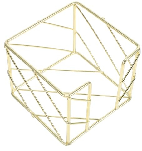 UKCOCO Goldener Notizzettelhalter aus Eisen mit Hohldesign für Büro | Schreibtischorganizer Gold, Briefhalter für Home Office, Ordner Gold