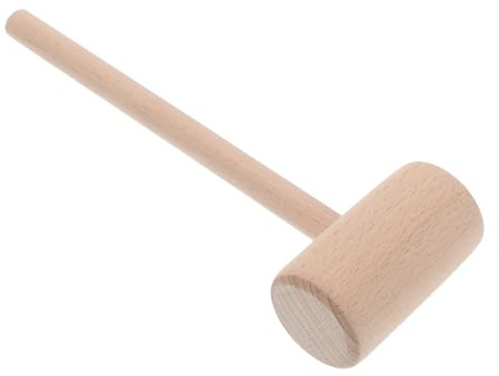 SEWACC Beech Leather Hammer Wooden Carving Tool DIY Leather Crafts Mallet for Woodworking and Crafting Projects