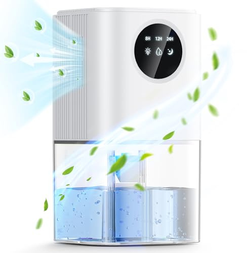 Luftentfeuchter Elektrisch 1800ML Entfeuchter Raumentfeuchter Leise Dehumidifiers for Home, Elektrischer Luftentfeuchter Klein mit Automatische Abschaltung, Schlafmodus, Timer(580ml/Tag)