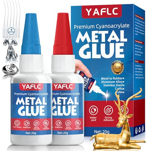 Metallkleber Extra Stark Wasserfest 40g, Sekundenkleber für Metall | Sekundenkleber für Metall, Transparent Metallkleber Hitzebeständig, Metall Kleber für Edelstahl, Aluminiumlegierung