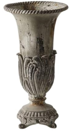 LOVIVER Vintage Vase Vaso Antica Anfora da Esposizione Centrotavola con Base a Piedistallo in Ossido di Magnesio Finitura Patinata Adatto per Decorazione di, A3190
