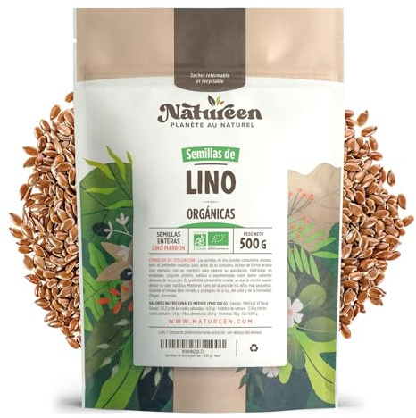 Semillas de Lino marrón Orgánico - 500 g - Semillas de Linaza - Natural, Premium
