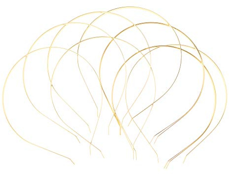 Fenteer 10 teilig aus aus Haarreifen Haarband Stirnband Kopfband Keine Zähne DIY Haarschmuck für und Damen, Gold