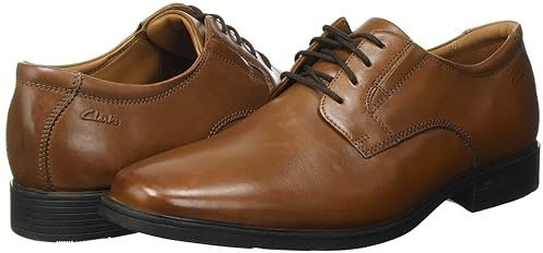 Clarks Tilden Plain Mens Dark Tan Lea, 7